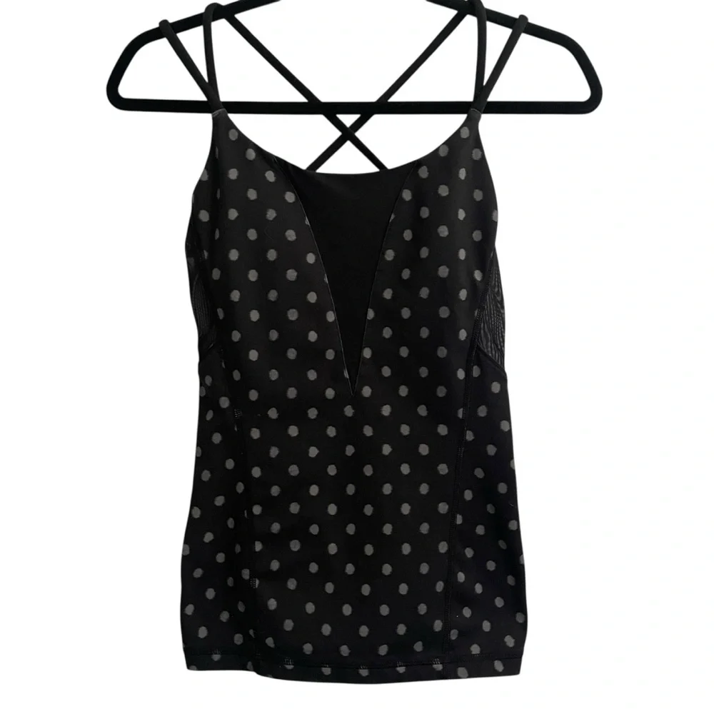 Lululemon Exquisite Tank In Ghost Dot Black Slate‎ Size 4